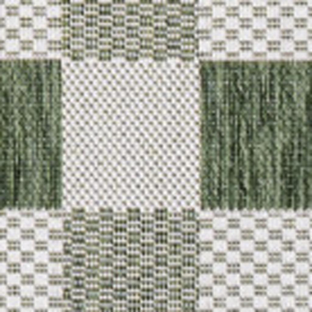 4' X 6' Green And Cream Geometric Indoor Outdoor Area Rug - GreatEagleInc