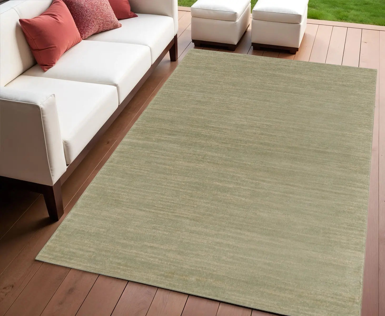 4' X 6' Green And Gold Abstract Indoor Outdoor Area Rug Homeroots Outdoor