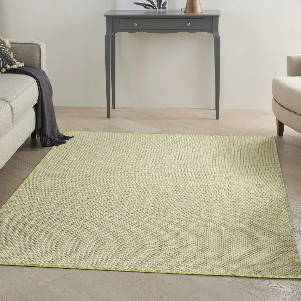 4' X 6' Green Geometric Power Loom Area Rug Homeroots Outdoor
