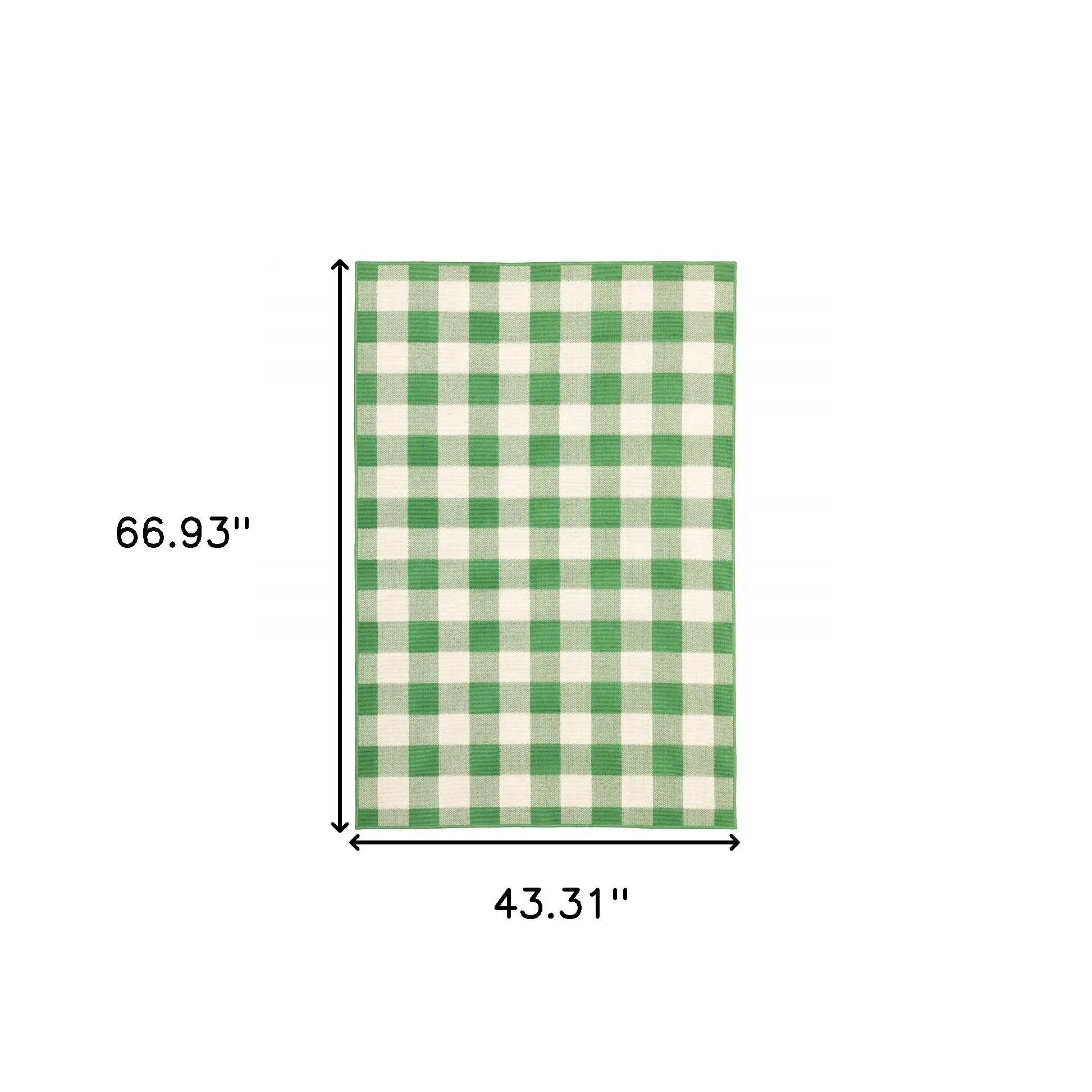 4' X 6' Green and Ivory Geometric Stain Resistant Indoor Outdoor Area Rug Homeroots Outdoor