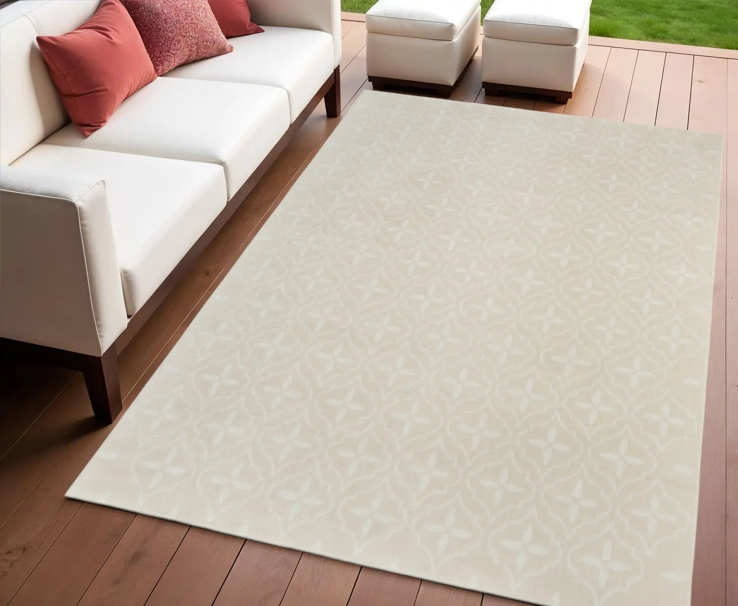 4' X 6' Ivory And Beige Geometric Indoor Outdoor Area Rug Homeroots Outdoor