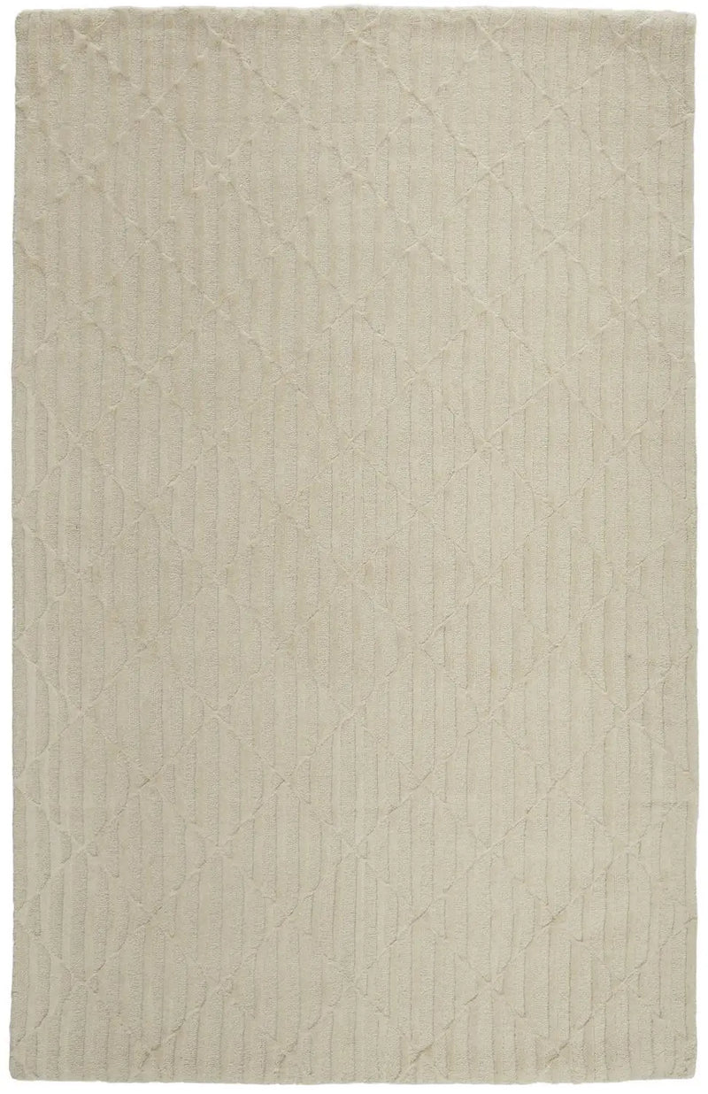 4' X 6' Ivory And Beige Wool Hand Tufted Area Rug Homeroots Home Decor