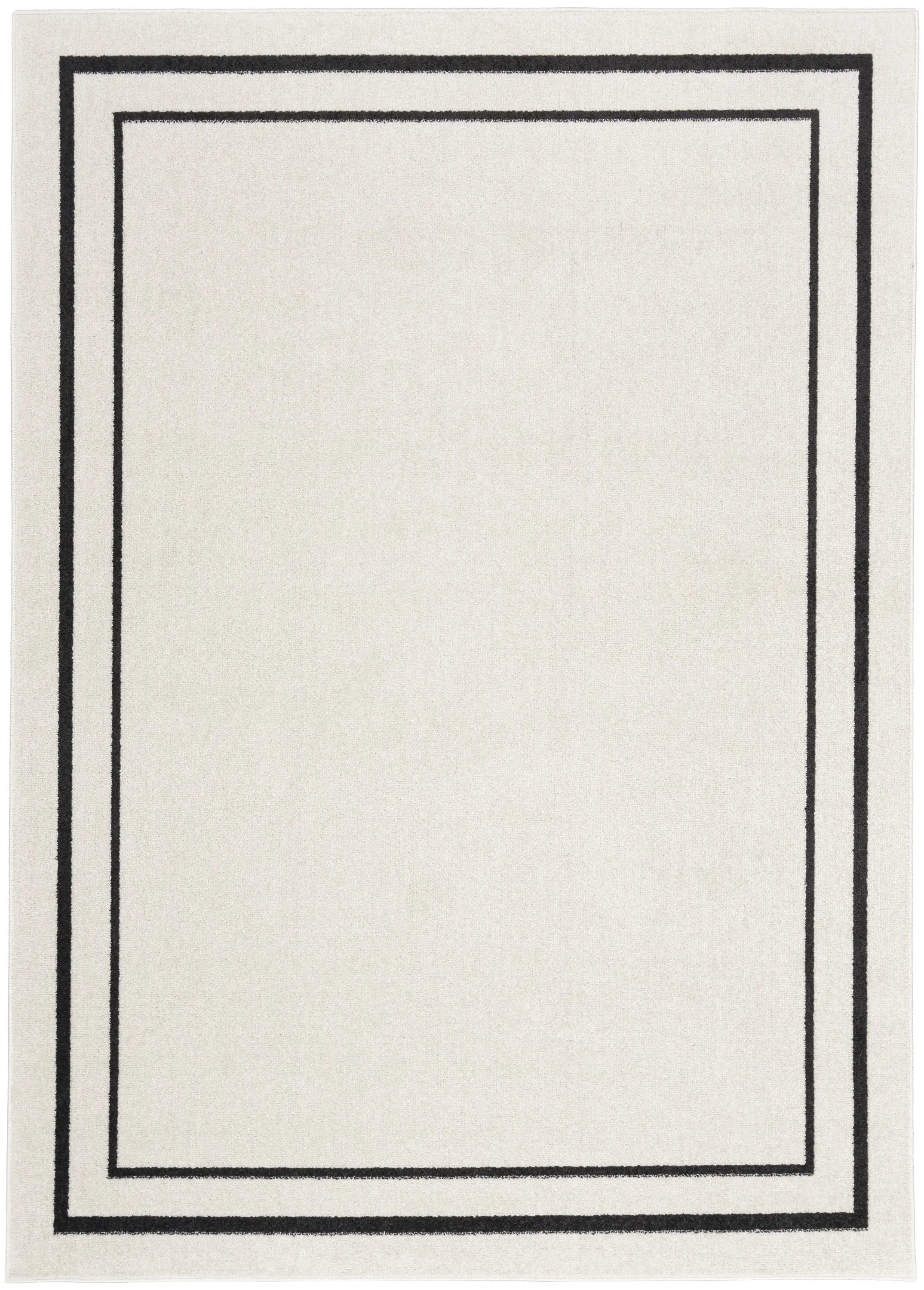 4' X 6' Ivory And Black Indoor Outdoor Area Rug Homeroots Outdoor