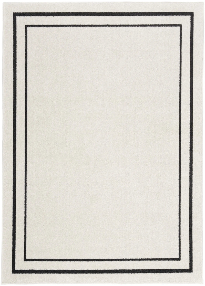 4' X 6' Ivory And Black Indoor Outdoor Area Rug Homeroots Outdoor