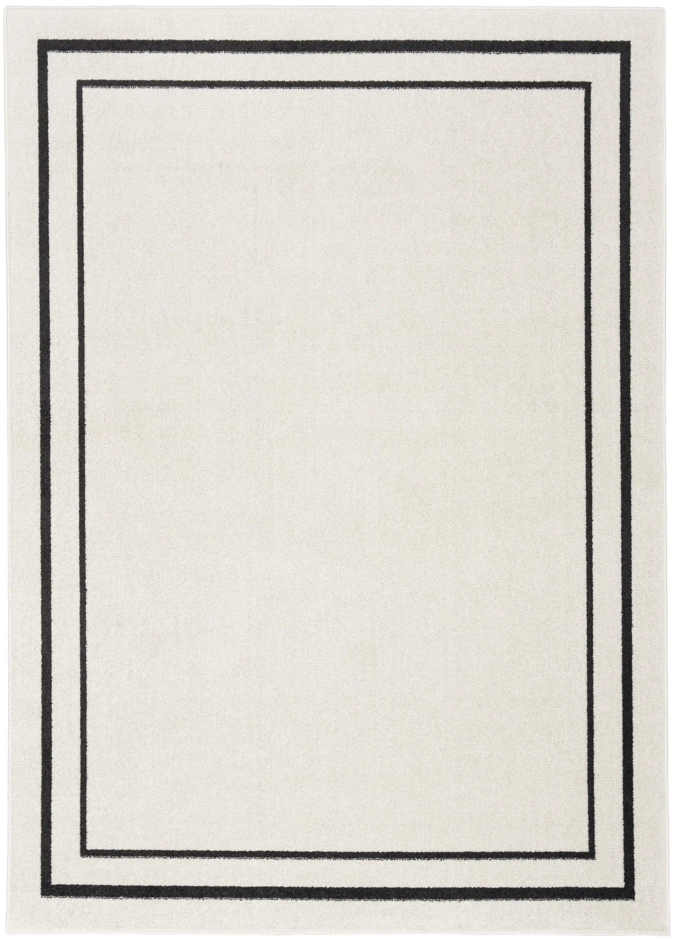 4' X 6' Ivory And Black Indoor Outdoor Area Rug Homeroots Outdoor