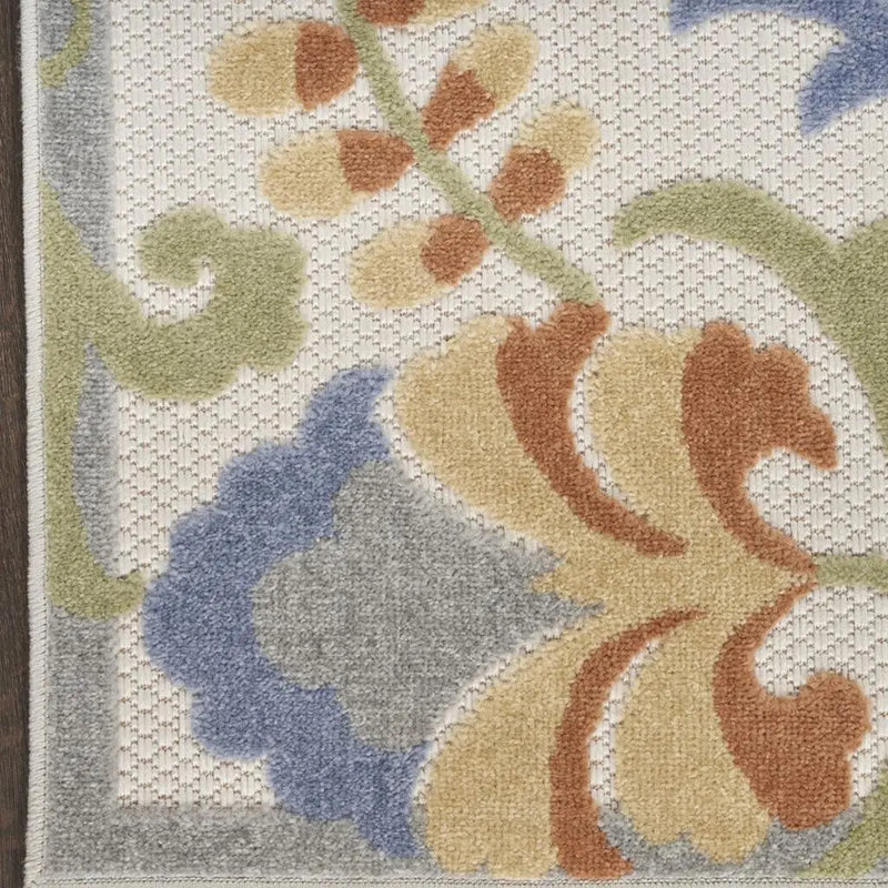 4' X 6' Ivory And Blue Indoor Outdoor Area Rug Homeroots Outdoor