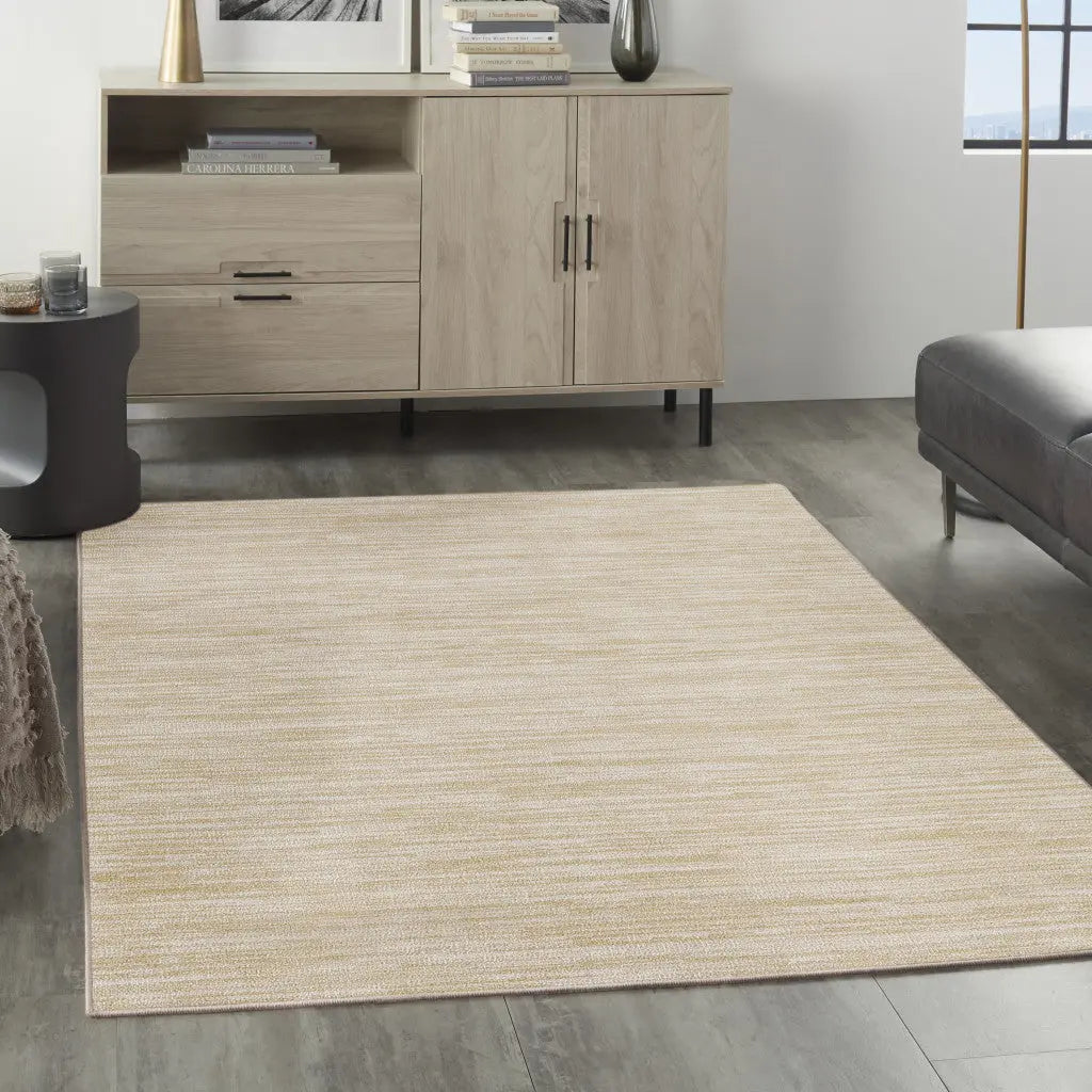 4' X 6' Ivory And Gold Abstract Indoor Outdoor Area Rug Homeroots Outdoor
