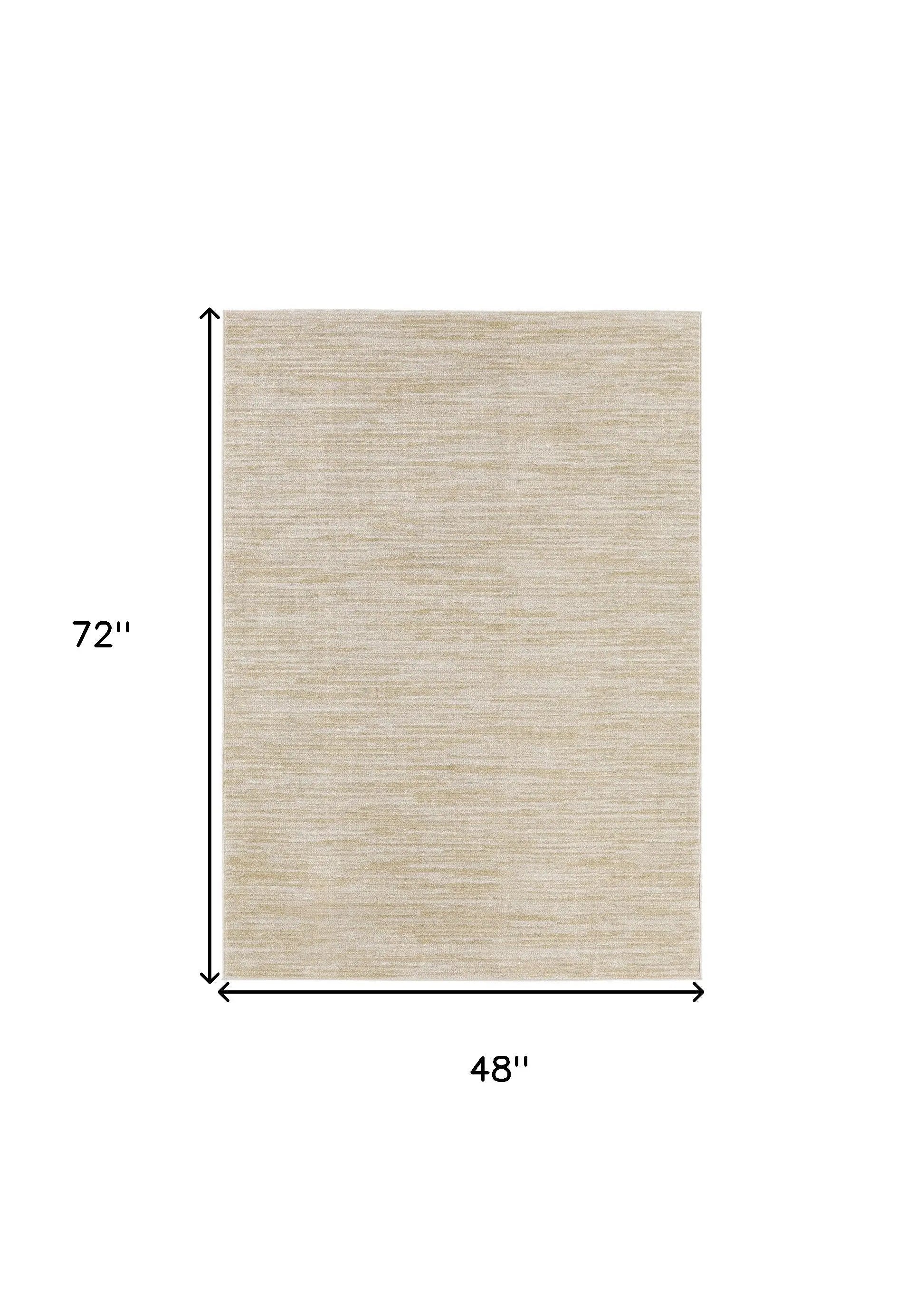 4' X 6' Ivory And Gold Abstract Indoor Outdoor Area Rug Homeroots Outdoor