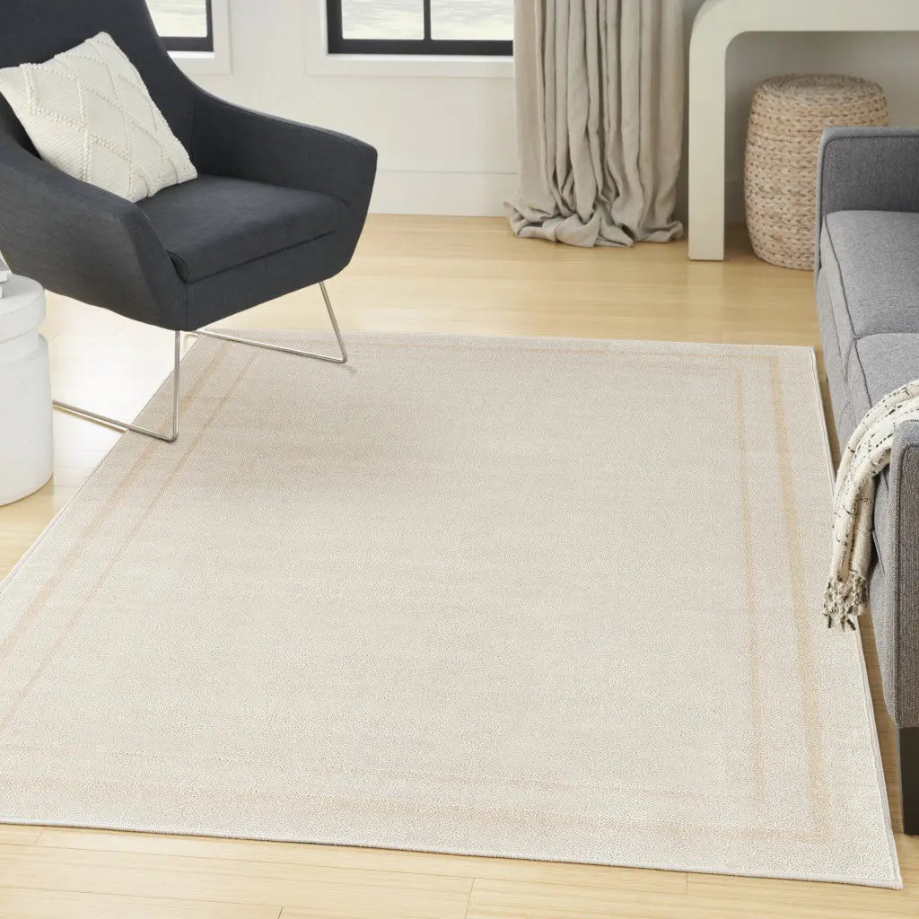 4' X 6' Ivory And Gold Indoor Outdoor Area Rug Homeroots Outdoor