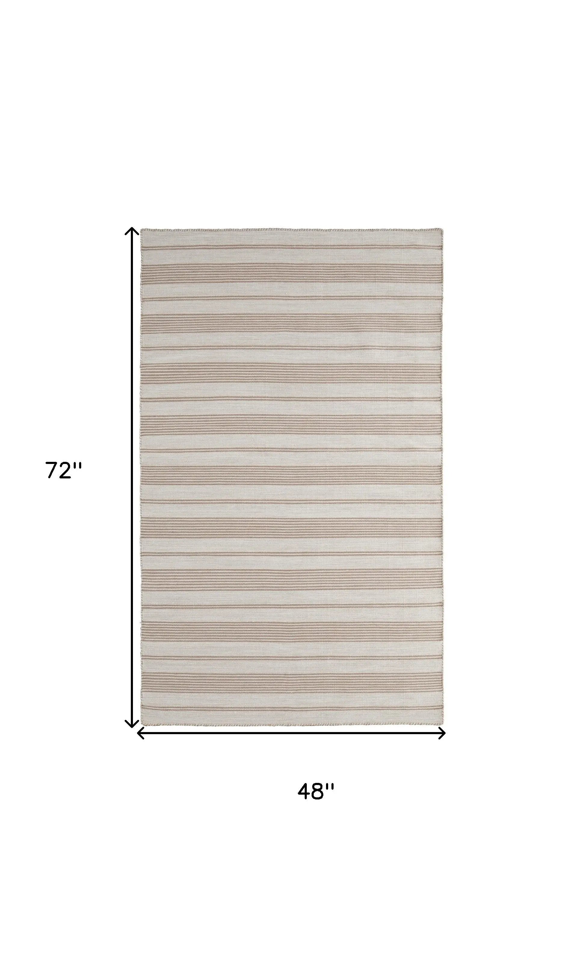 4' X 6' Ivory And Taupe Striped Hand Woven Area Rug Homeroots Outdoor