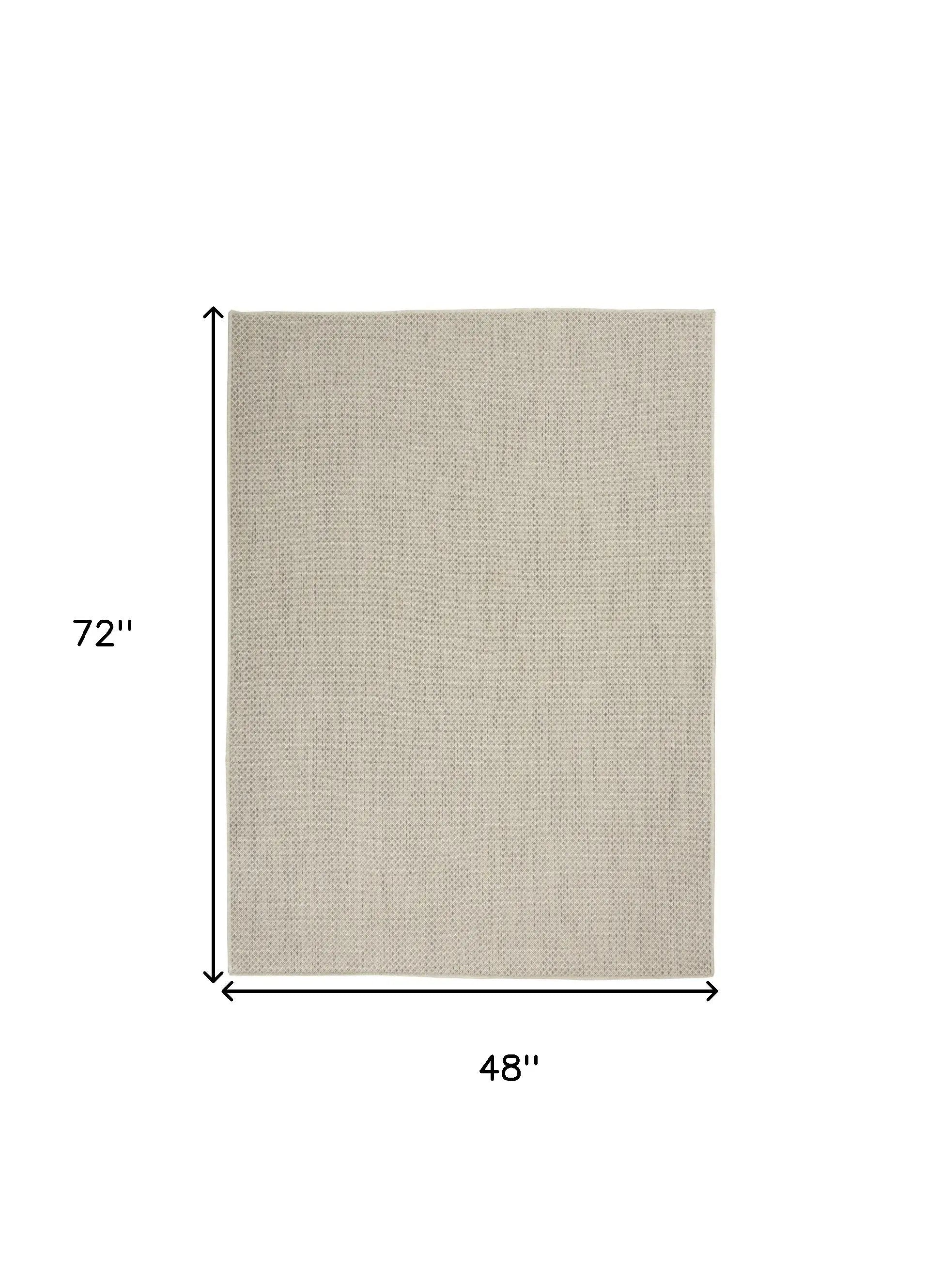 4' X 6' Ivory Geometric Power Loom Area Rug Homeroots Outdoor