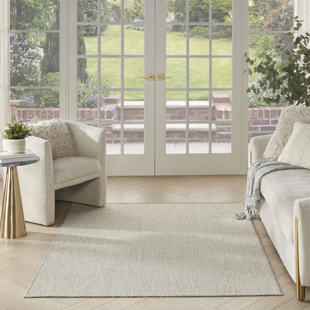 4' X 6' Ivory Geometric Power Loom Area Rug Homeroots Outdoor