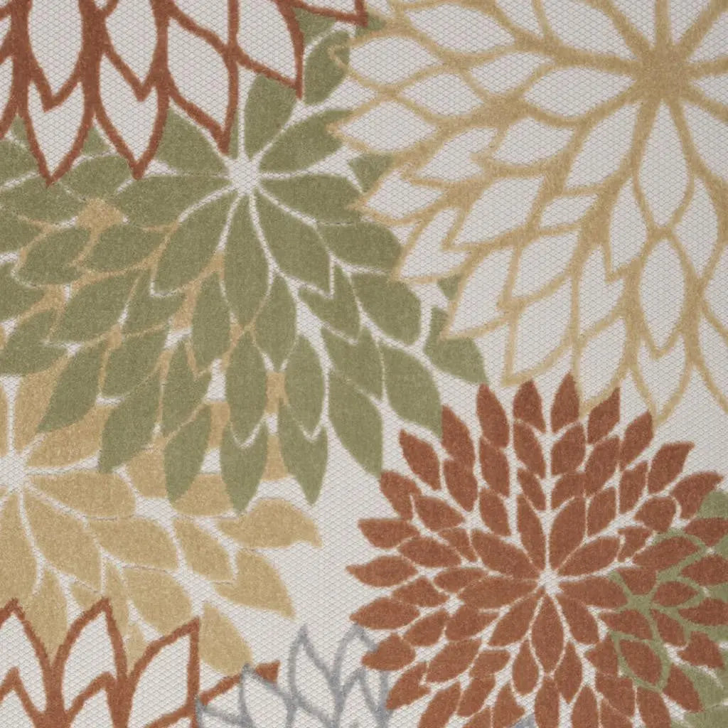 4' X 6' Ivory Green And Blue Indoor Outdoor Area Rug Homeroots Outdoor