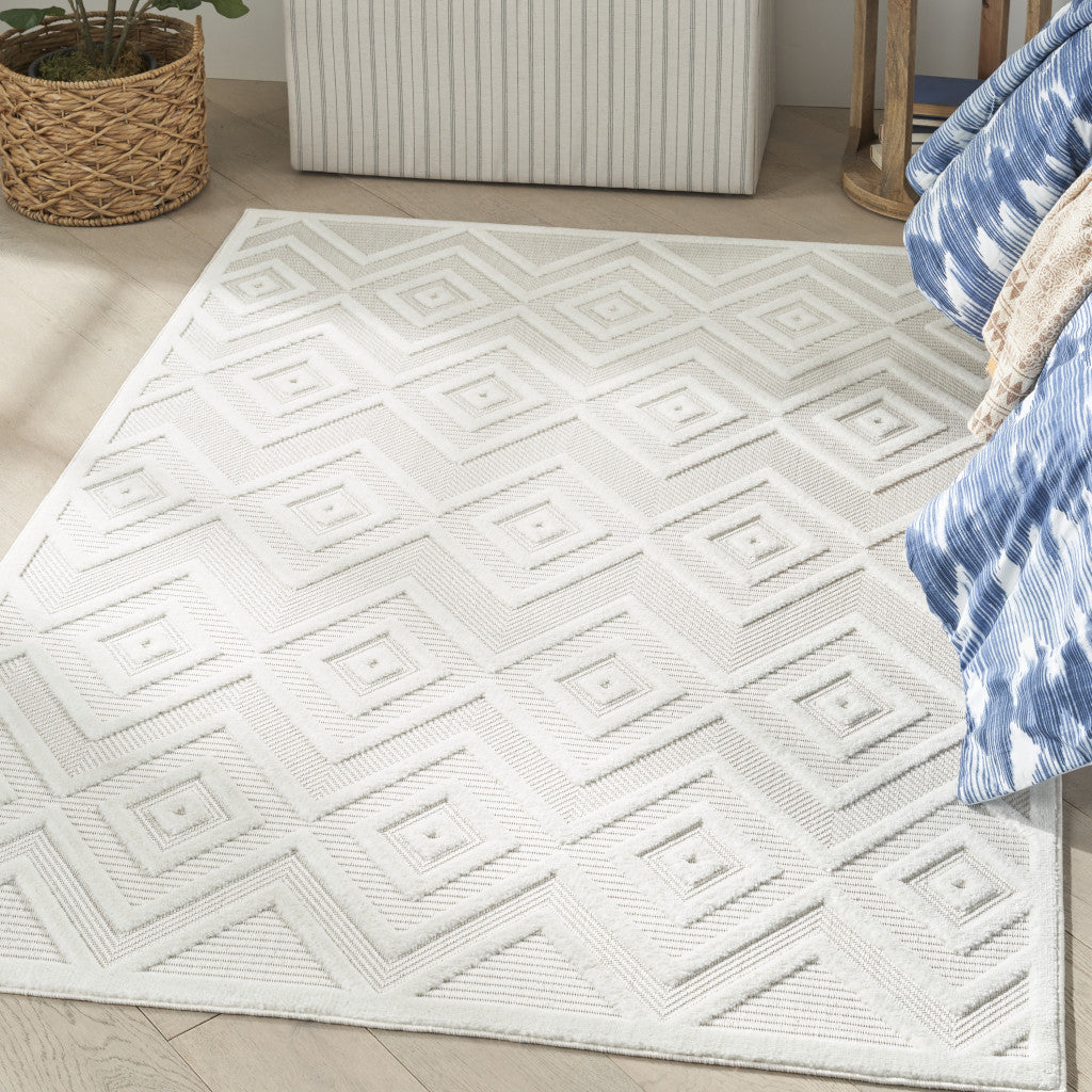 4' X 6' Ivory Indoor Outdoor Area Rug - GreatEagleInc