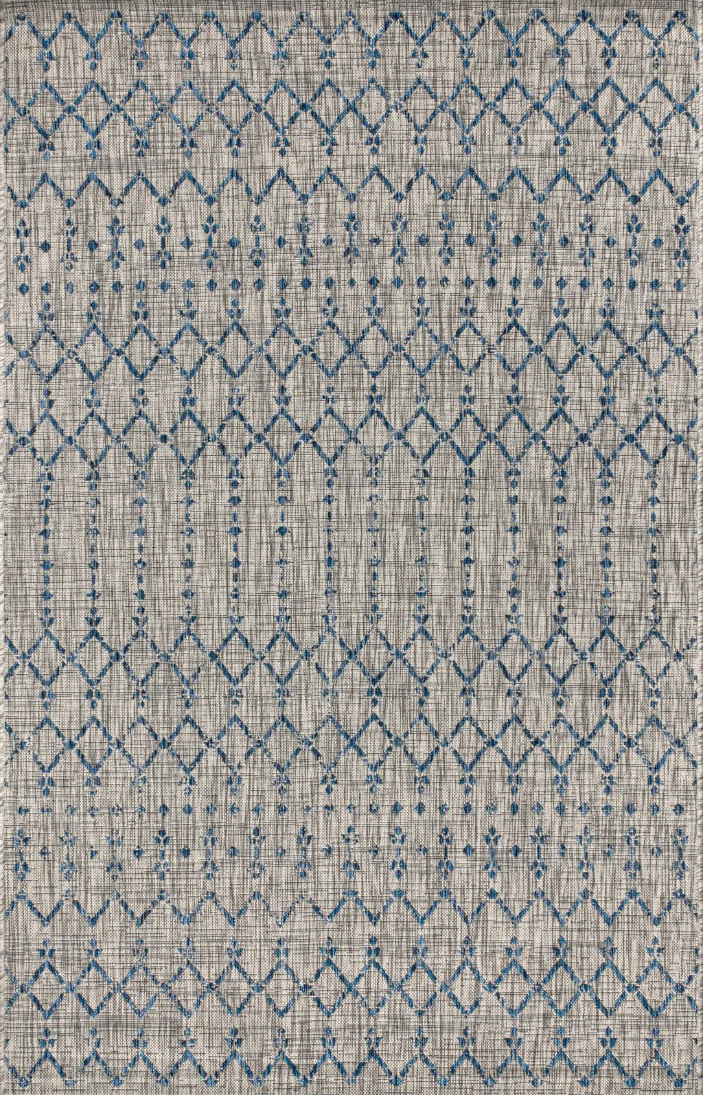 4' X 6' Light Gray And Navy Blue Trellis Indoor Outdoor Area Rug Homeroots Outdoor