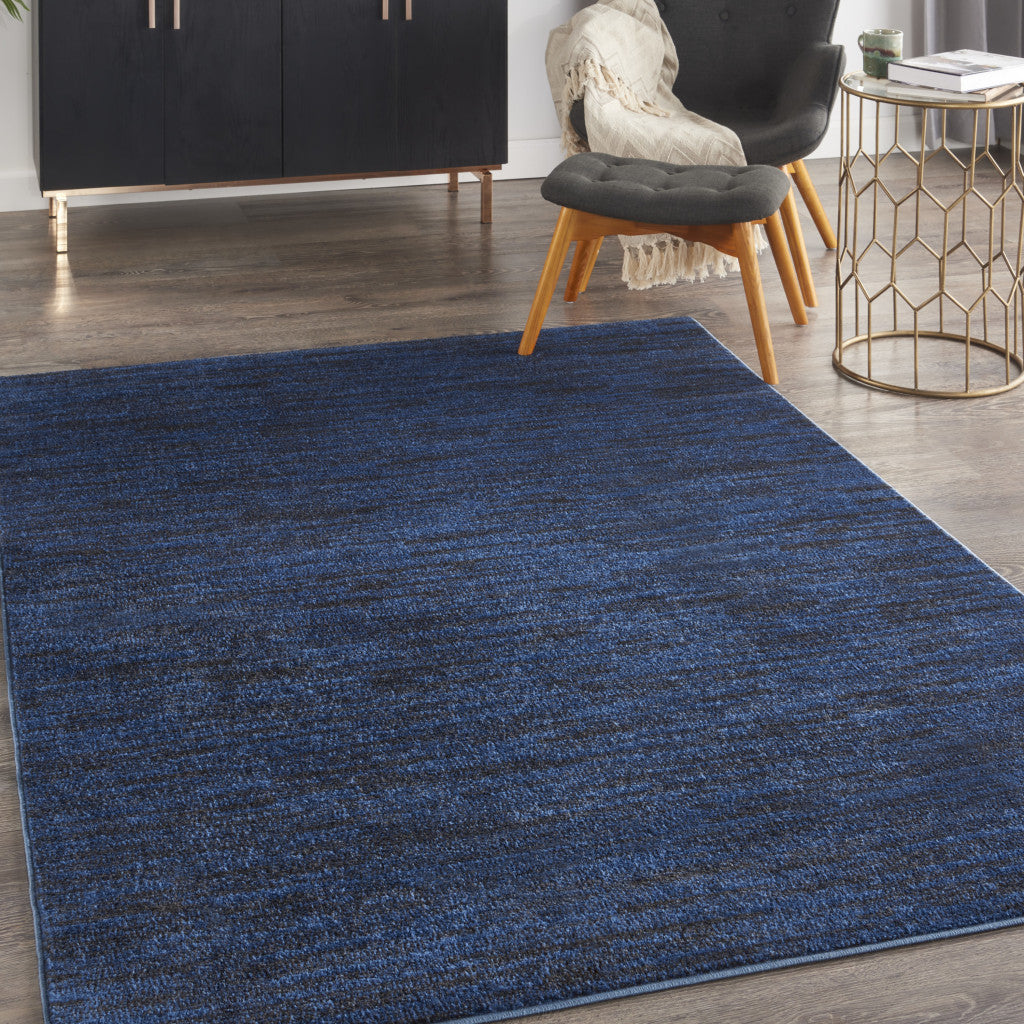 4' X 6' Midnight Blue Stain Resistant Indoor Outdoor Area Rug - GreatEagleInc