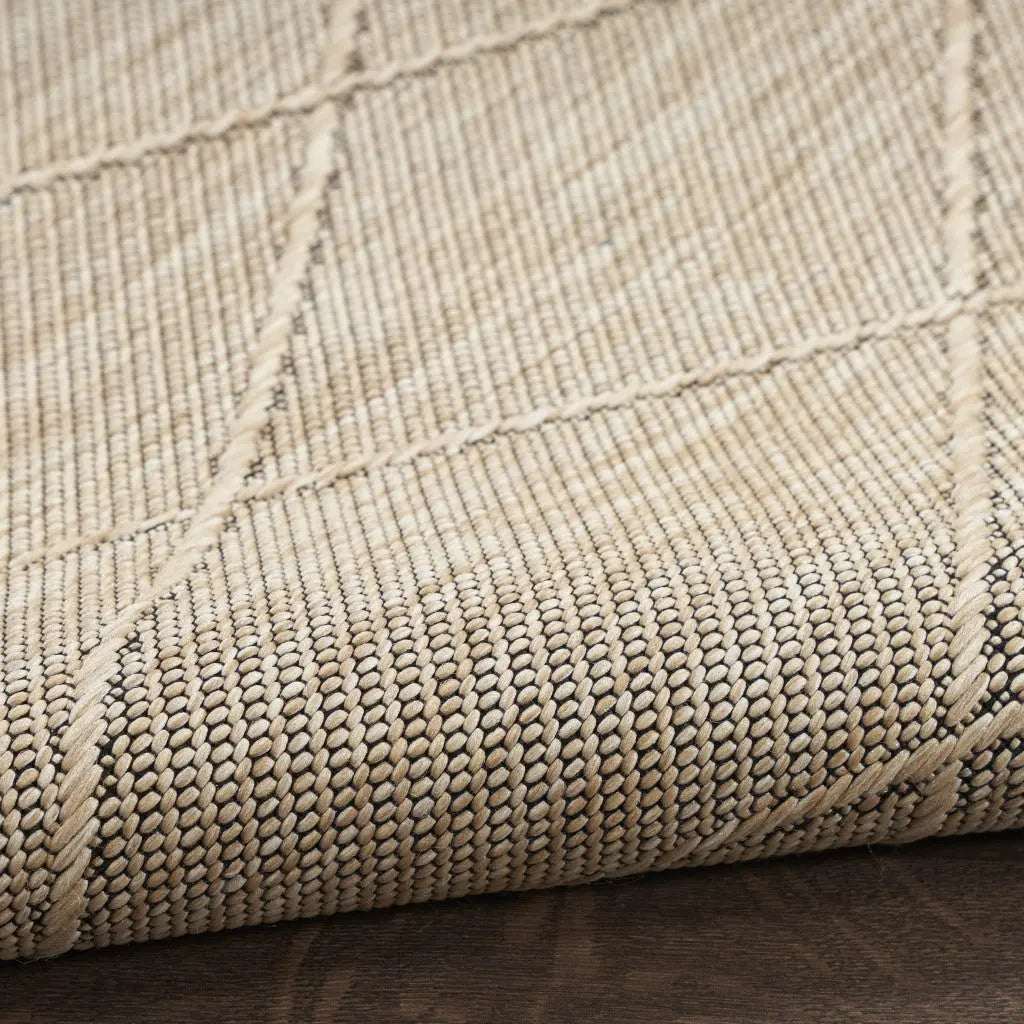 4' X 6' Natural And Light Brown Geometric Indoor Outdoor Area Rug Homeroots Outdoor