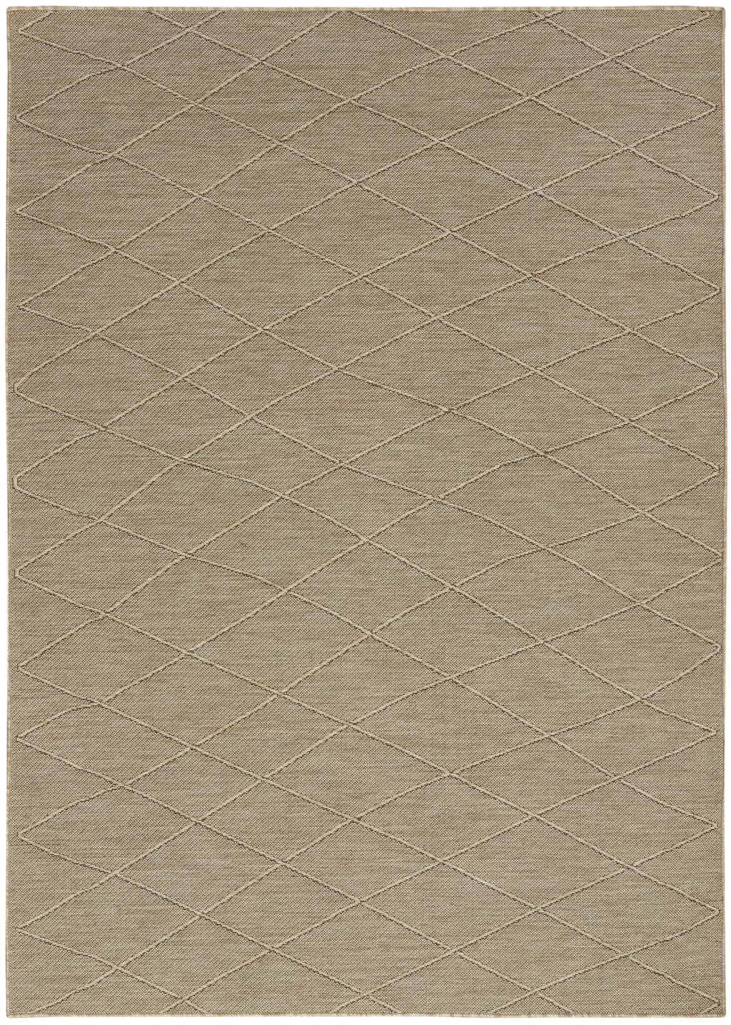 4' X 6' Natural And Light Brown Geometric Indoor Outdoor Area Rug Homeroots Outdoor