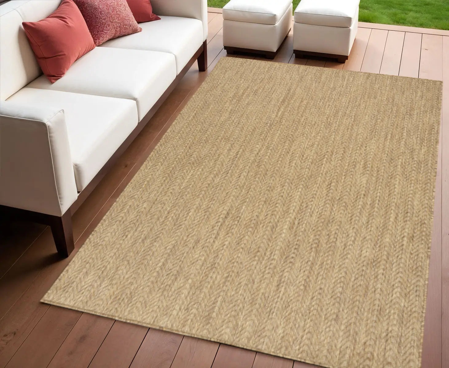 4' X 6' Natural Geometric Indoor Outdoor Area Rug Homeroots Outdoor