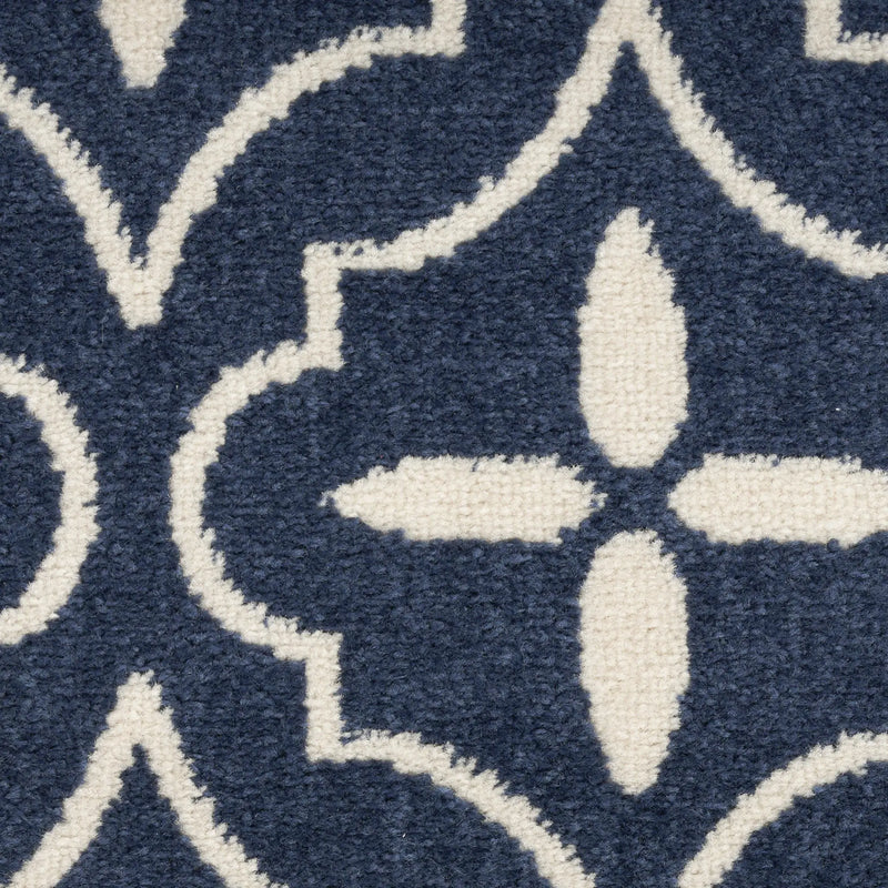 4' X 6' Navy Blue And Ivory Geometric Indoor Outdoor Area Rug Homeroots Outdoor