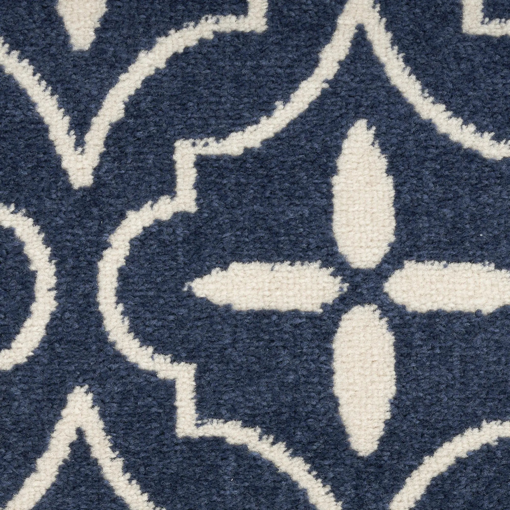 4' X 6' Navy Blue And Ivory Geometric Indoor Outdoor Area Rug Homeroots Outdoor