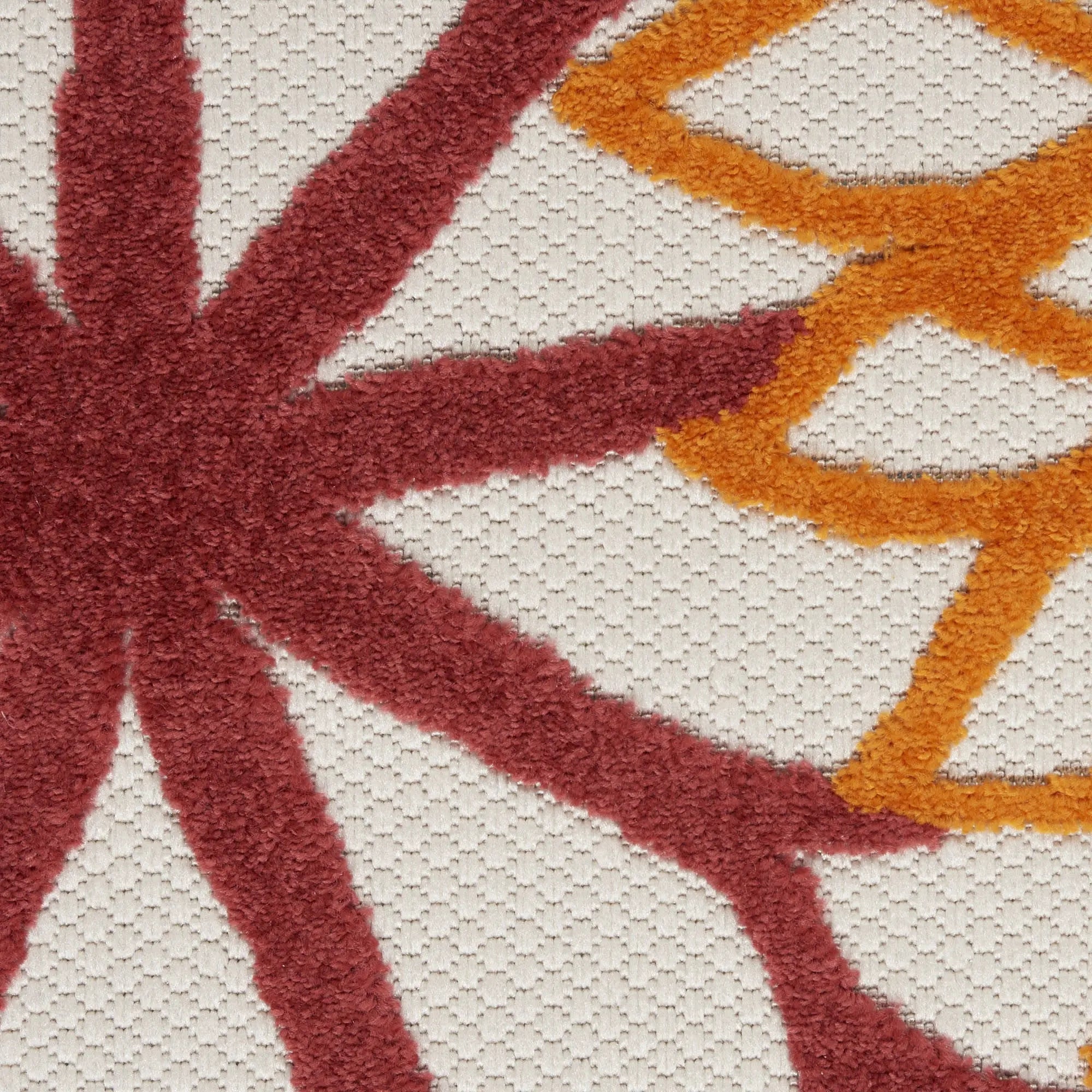 4' X 6' Red Yellow Green Orange And Ivory Floral Indoor Outdoor Area Rug Homeroots Outdoor