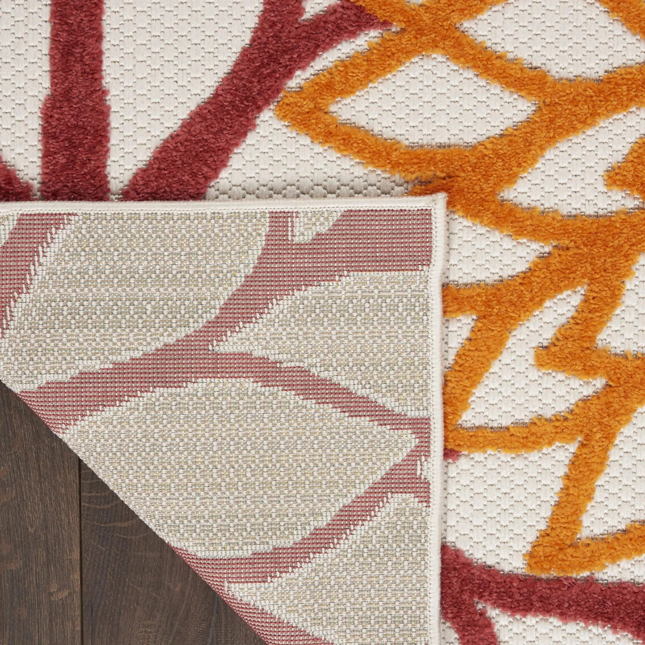4' X 6' Red Yellow Green Orange And Ivory Floral Indoor Outdoor Area Rug Homeroots Outdoor