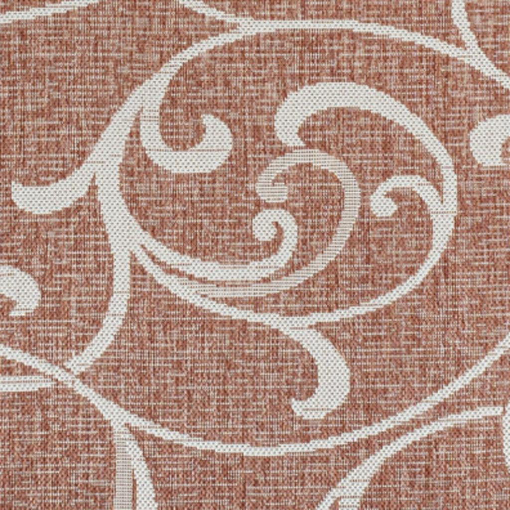 4' X 6' Salmon And Cream Floral Indoor Outdoor Area Rug - GreatEagleInc