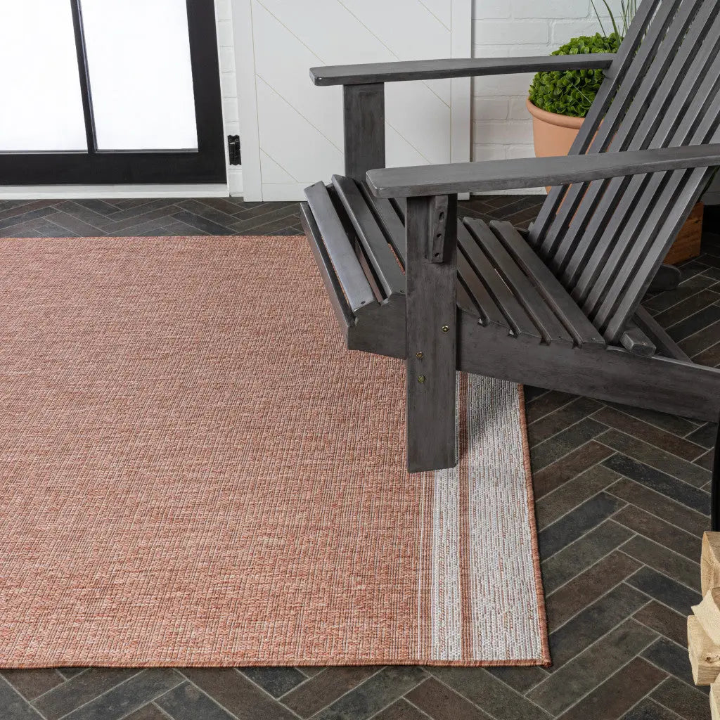 4' X 6' Salmon And Cream Indoor Outdoor Area Rug Homeroots Outdoor