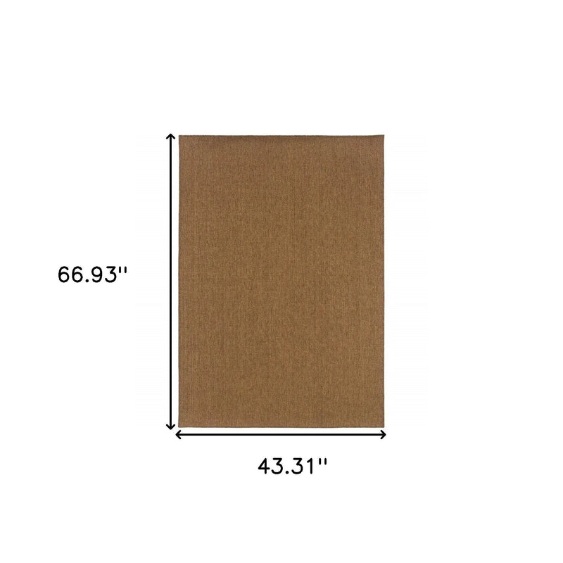 4' X 6' Tan Stain Resistant Indoor Outdoor Area Rug Homeroots Outdoor
