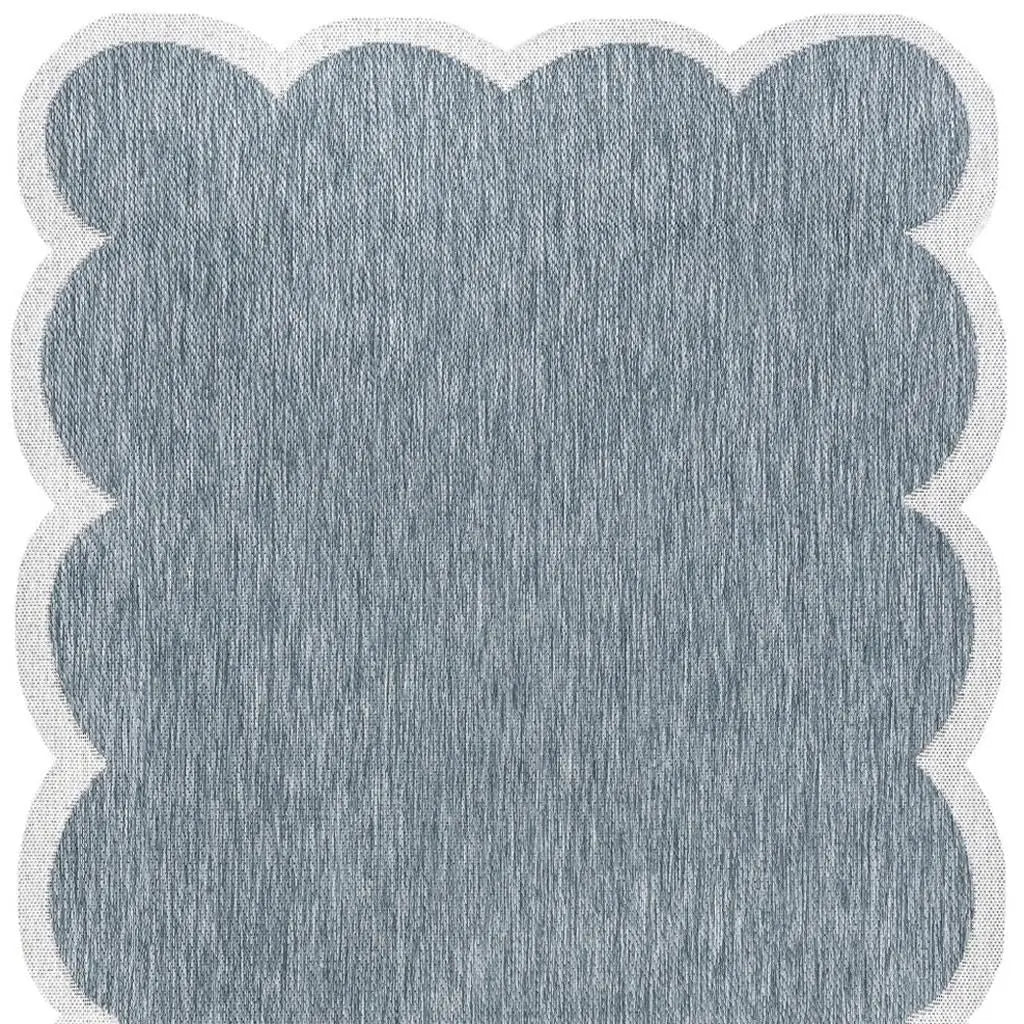 4' X 6' Turquoise And Cream Indoor Outdoor Area Rug Homeroots Outdoor