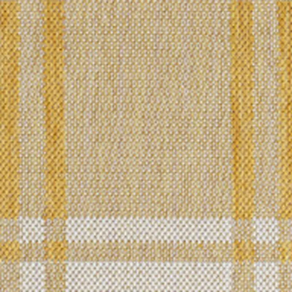 4' X 6' Yellow And Cream Gingham Indoor Outdoor Area Rug - GreatEagleInc