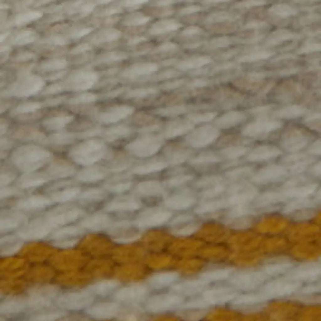 4' X 6' Yellow And Ivory Striped Dhurrie Hand Woven Stain Resistant Area Rug Homeroots Outdoor