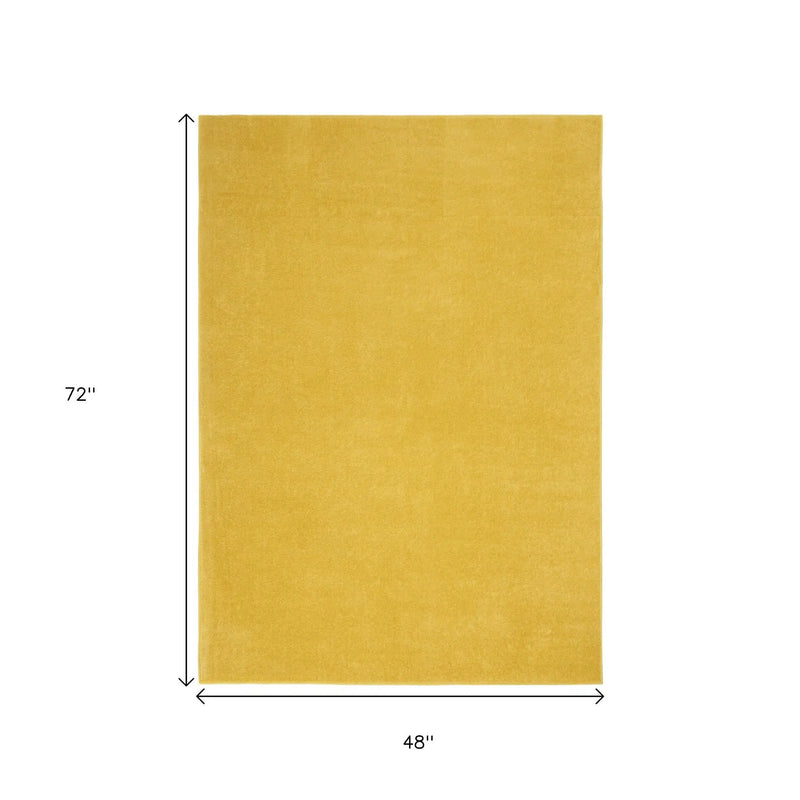 4' X 6' Yellow Indoor Outdoor Area Rug - GreatEagleInc