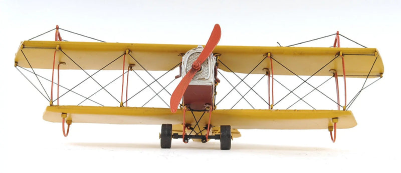 4" Yellow Metal Hand Painted Model Airplane Tabletop Sculpture Homeroots Home Decor
