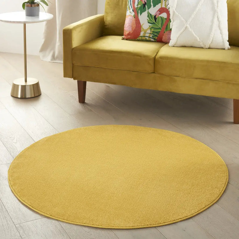 4' Yellow Round Indoor Outdoor Area Rug - GreatEagleInc