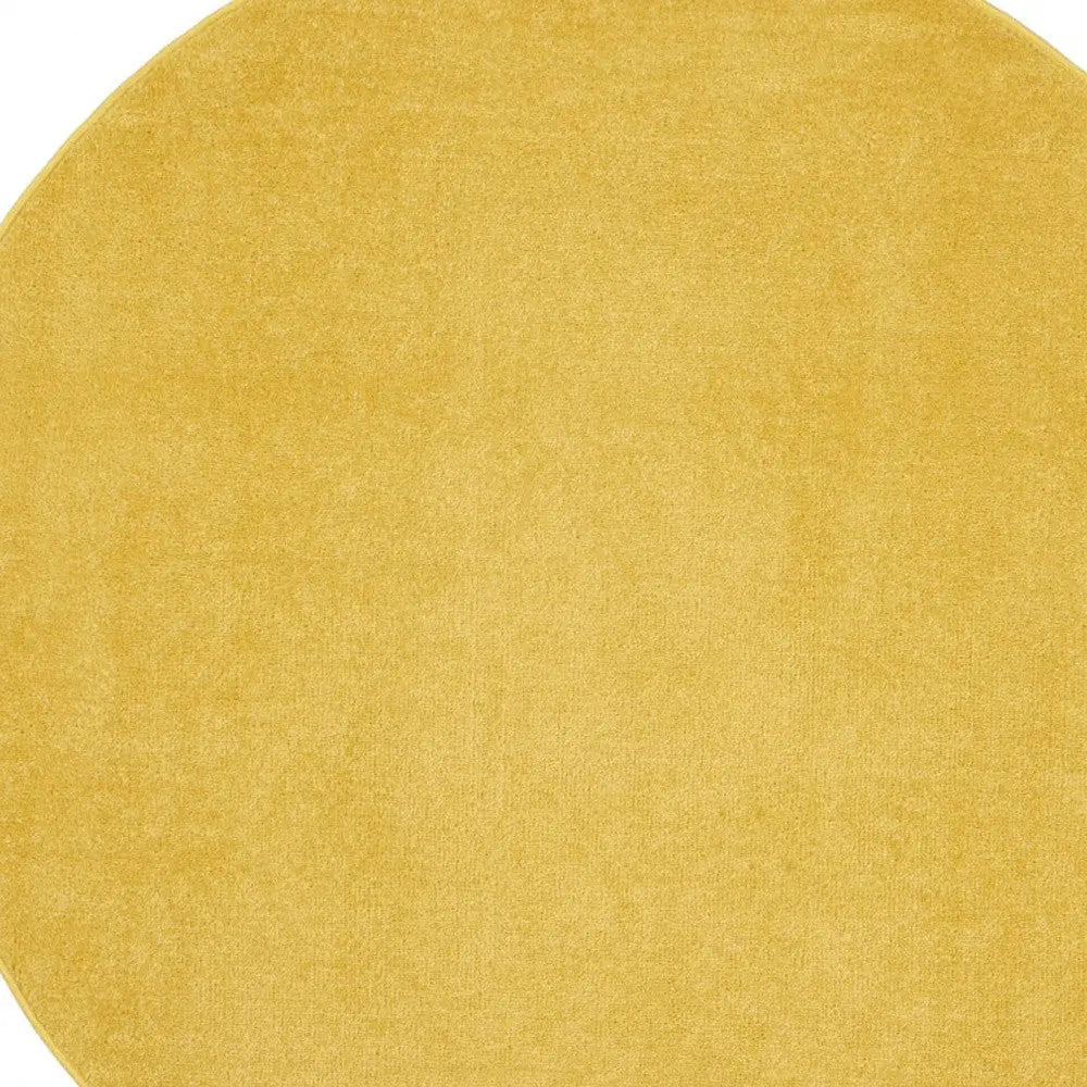 4' Yellow Round Indoor Outdoor Area Rug - GreatEagleInc