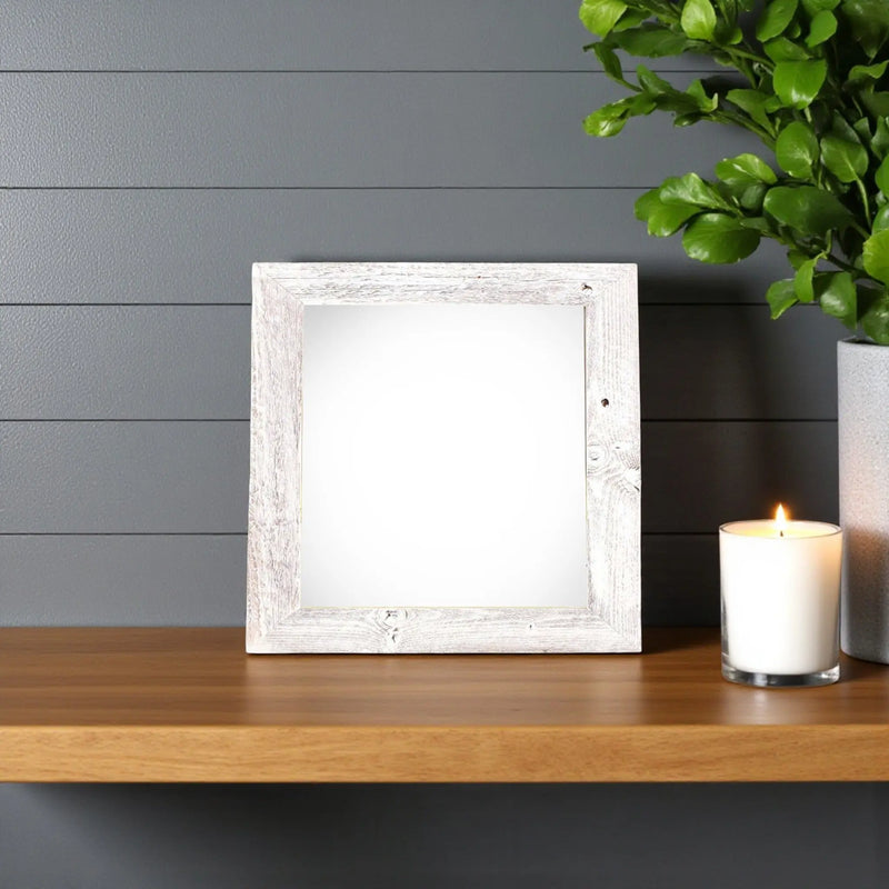 4" x 4" White Solid Wood Tabletop Picture Frame - GreatEagleInc