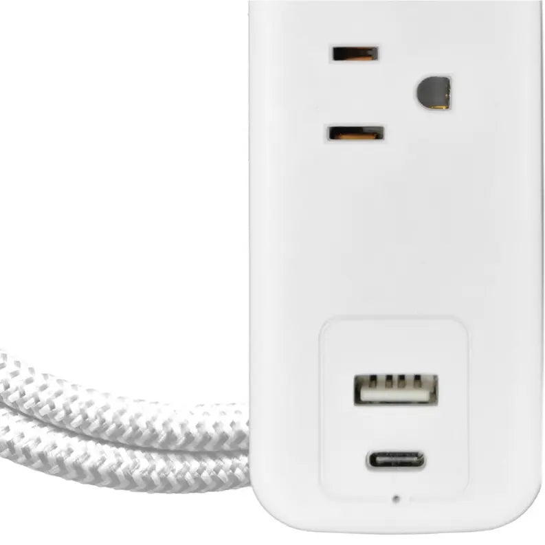 5 FT Extension Cord 2 Outlets + 1 USB + 1 Type C With Surge Protection CIAO Tech