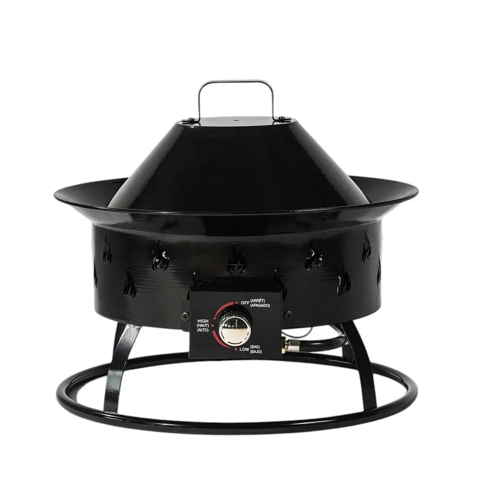 50000 BTU 19" Black Steel Propane Round Fire Pit - GreatEagleInc