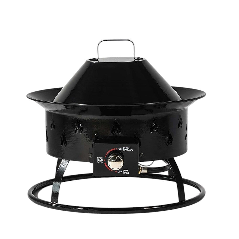 50000 BTU 19" Black Steel Propane Round Fire Pit - GreatEagleInc