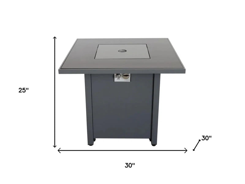 50000 BTU 30" Black Steel Propane Square Fire Pit With Cover Homeroots Outdoor