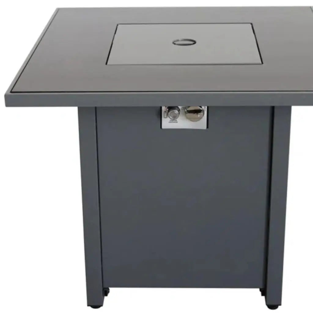 50000 BTU 30" Black Steel Propane Square Fire Pit With Cover Homeroots Outdoor