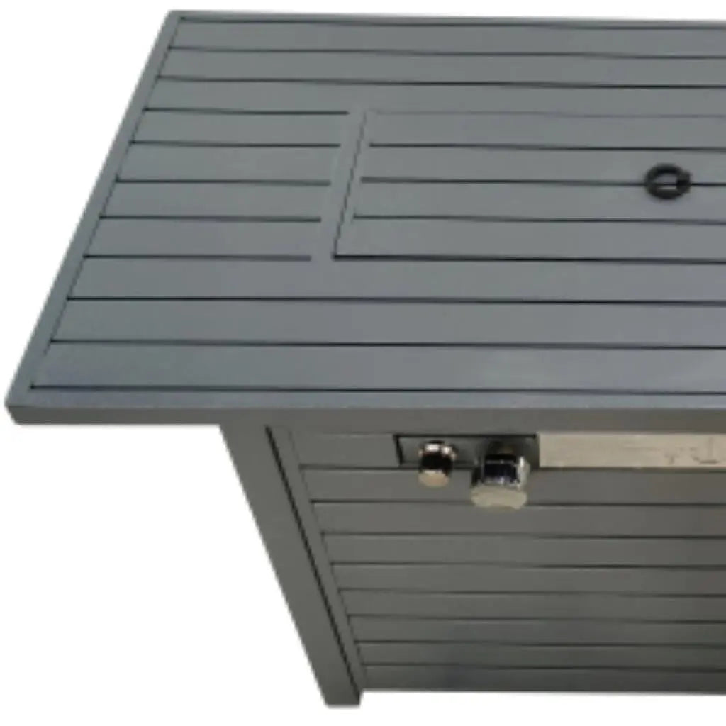 50000 BTU 42" Black Steel Propane Rectangular Fire Pit With Cover Homeroots Outdoor