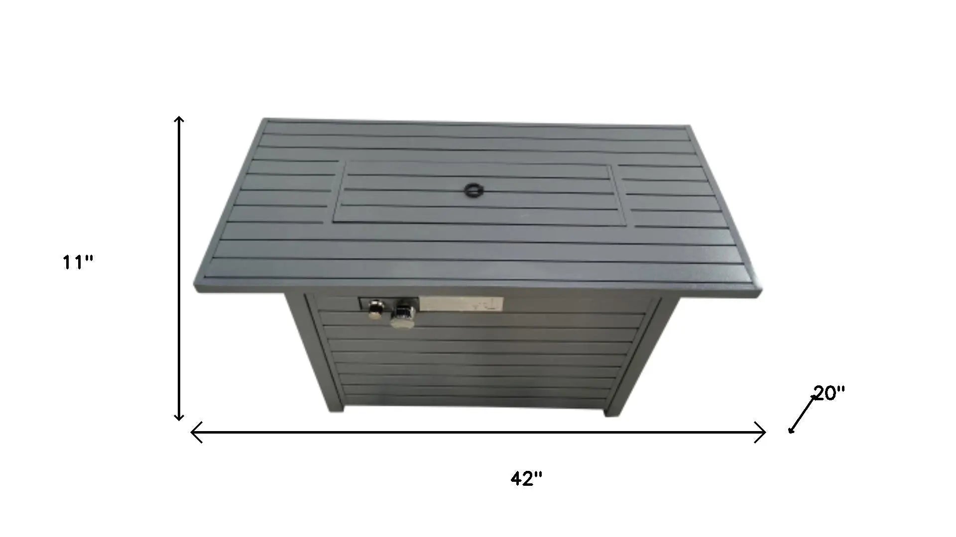 50000 BTU 42" Black Steel Propane Rectangular Fire Pit With Cover Homeroots Outdoor