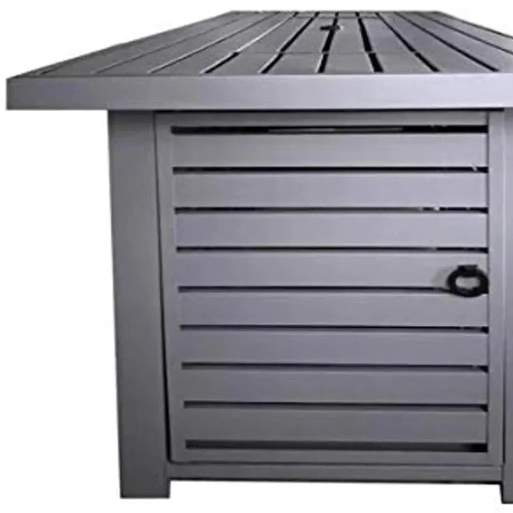 50000 BTU 42" Gray Steel Propane Rectangular Fire Pit With Cover Homeroots Outdoor