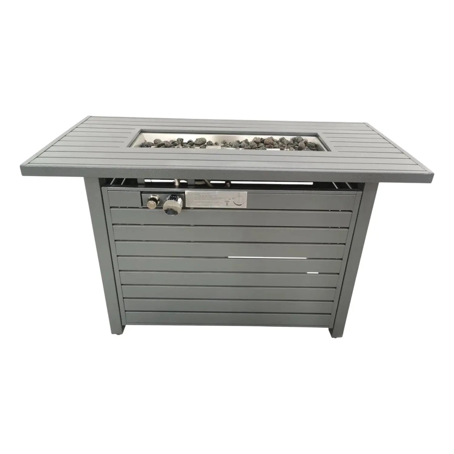 50000 BTU 42" Gray Steel Propane Rectangular Fire Pit With Cover Homeroots Outdoor