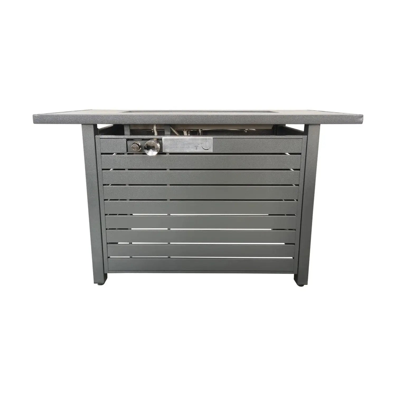 50000 BTU 42" Gray Steel Propane Rectangular Fire Pit With Cover Homeroots Outdoor