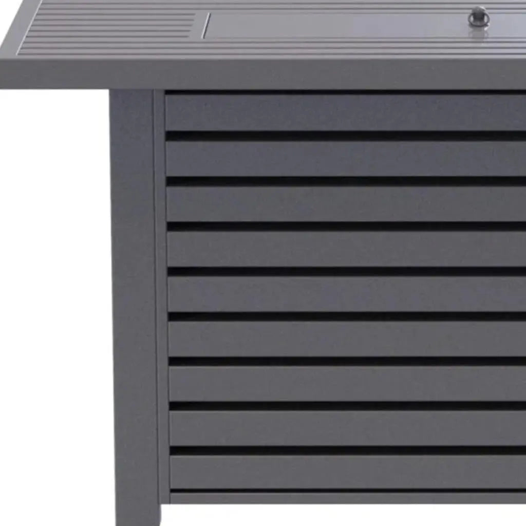 50000 BTU 42" Gray Steel Propane Rectangular Fire Pit With Cover Homeroots Outdoor