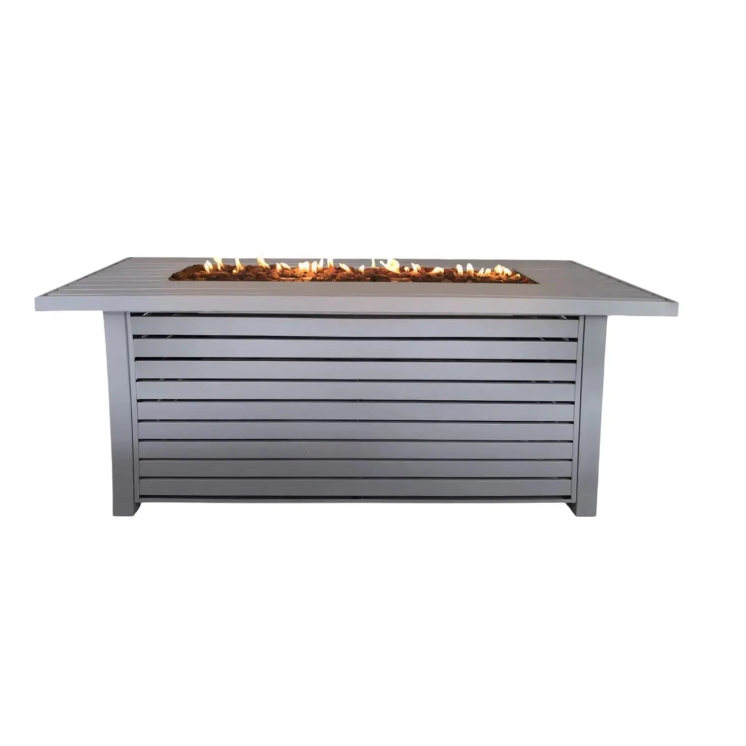 50000 BTU 42" Gray Steel Propane Rectangular Fire Pit With Cover Homeroots Outdoor